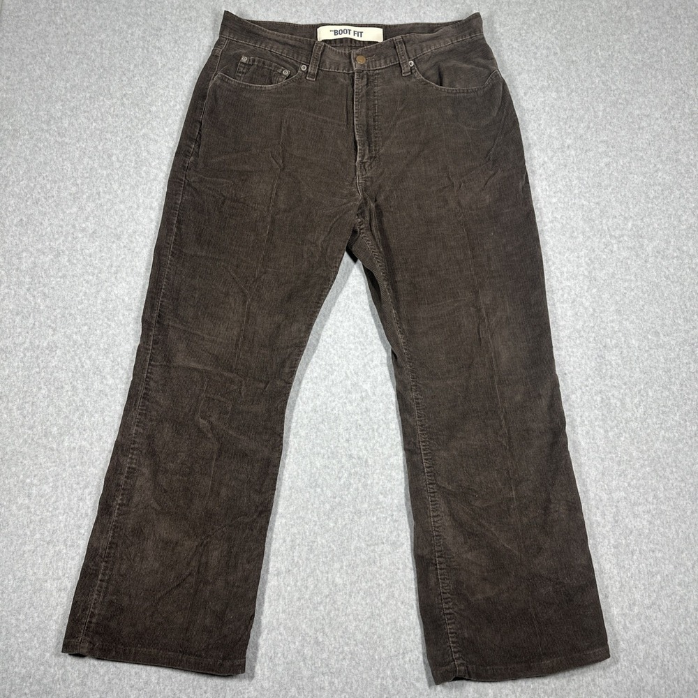 GAP Boot Fit Vintage Corduroy Pants Men's 35x30 Brown Grunge Retro 90s Made USA